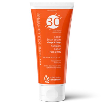 CELL'DEFENSE SUNBLOCK LOTION SPF 30 BROAD SPECTRUM - FACE AND BODY
